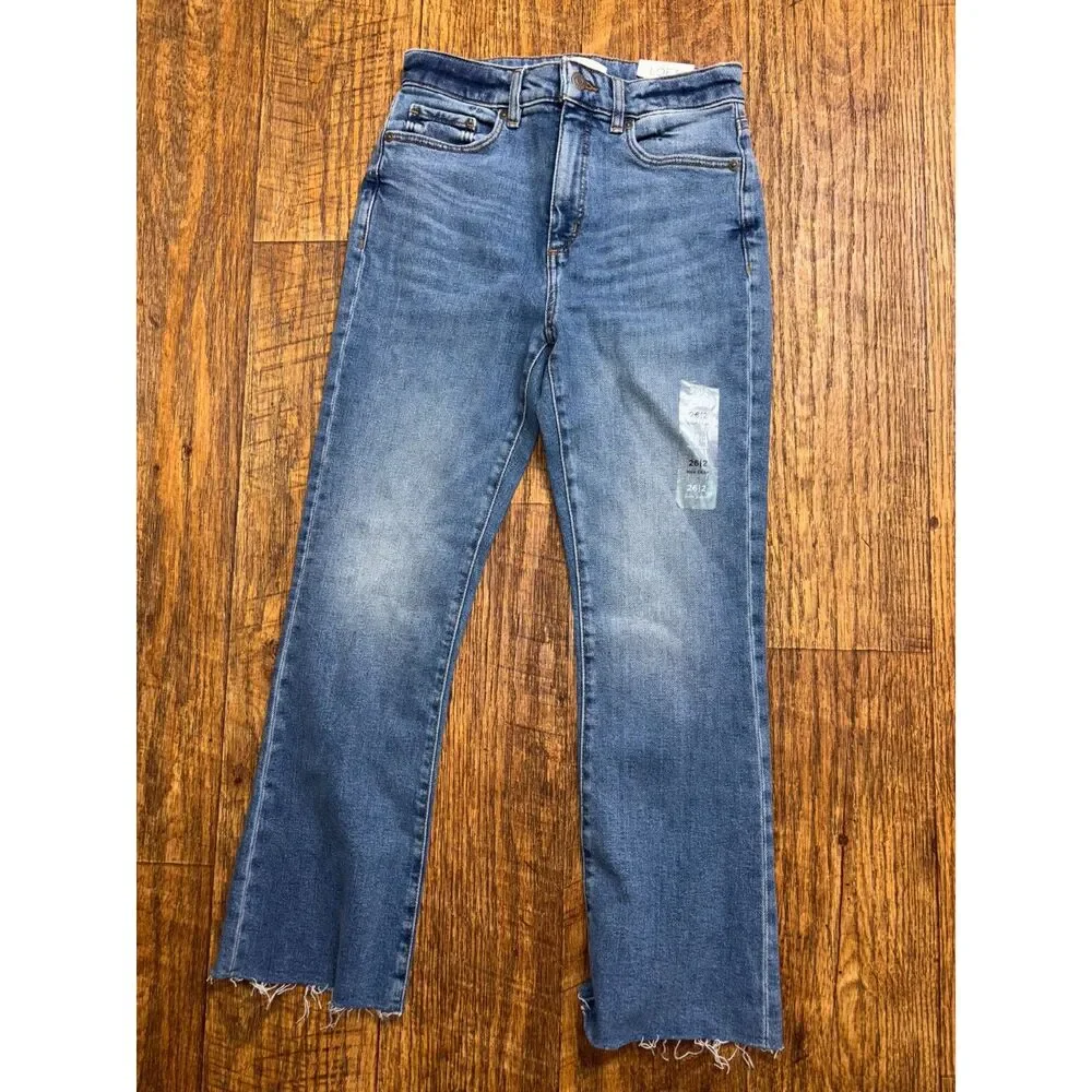LOFT Kick Crop High Rise Curvy Jeans Women's Size 26/2 Cropped Denim